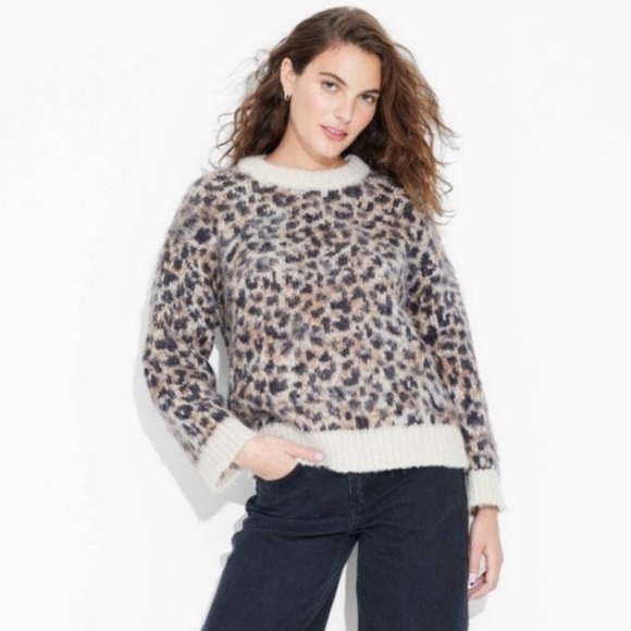 wild fable Sweaters - NWT Wild Fable Cozy Oversized Leopard Print Crewneck Sweater